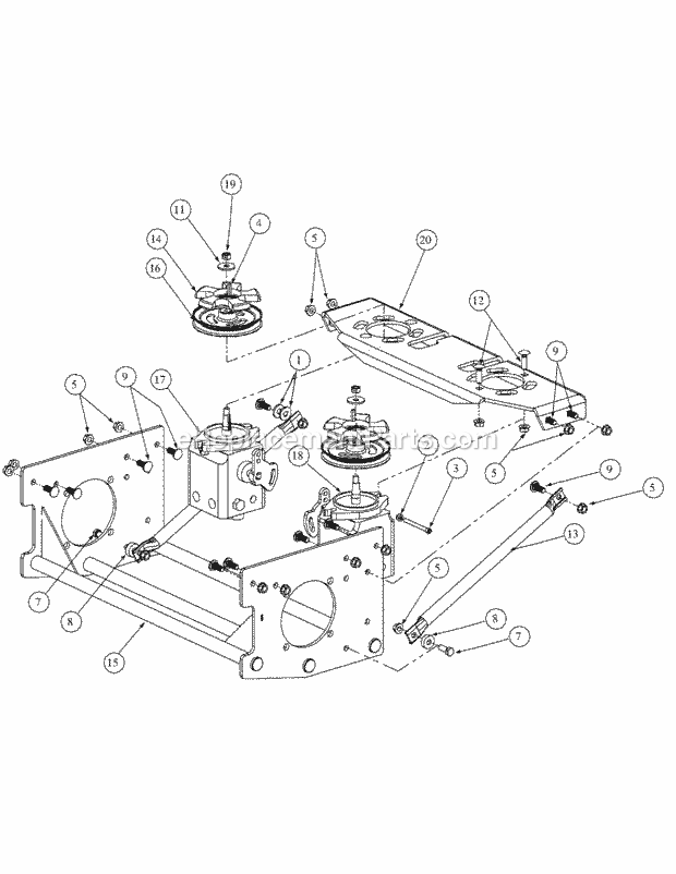 Hydro Pump Assembly Diagram and Parts List for M60-KH 53AH5BDX750 Cub Cadet Sprayer